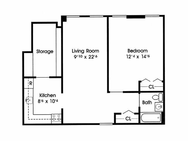 St. Patrick's Senior Disabled Apartments in Elmira, NY - Foto de edificio - Floor Plan