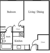 Hillcrest Elderly Apartments in Cincinnati, OH - Foto de edificio - Floor Plan