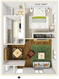 Buttercup 2 Bed 1 Bath - 2 Bedrooms 2 Bath from $675 - 1 to 3 Beds from $525 to $850 - The Meadows Apartments in Lafayette, Louisiana
