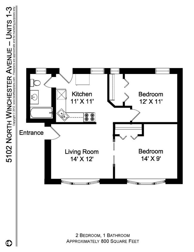 5102 N Winchester Ave, Unit 3C in Chicago, IL - Building Photo - Building Photo