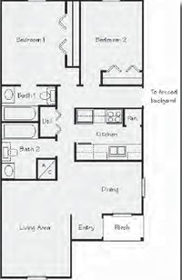 Hickory Park Duplexes in College Station, TX - Foto de edificio - Floor Plan