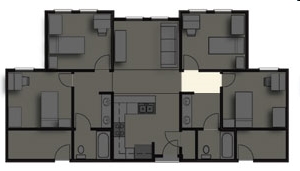 Campus View 1 & 2 in Jackson, MI - Building Photo - Floor Plan