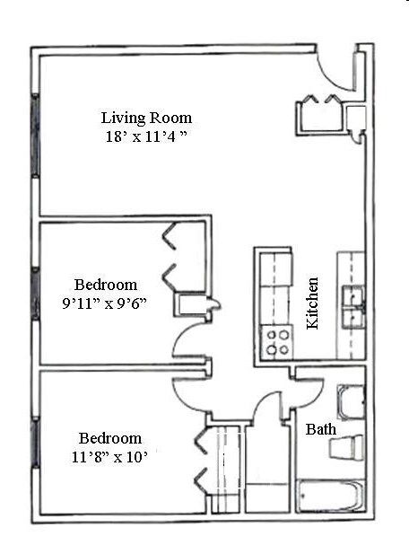Chateau I Apartments in Racine, WI - Foto de edificio - Floor Plan
