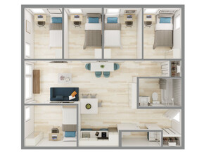 Calhaus Apartment in Berkeley, CA - Building Photo - Floor Plan