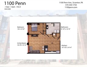 1100 Penn Avenue in Scranton, PA - Foto de edificio - Floor Plan