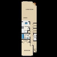 B - 1 Bedrooms 1 Bath from $775 - 1 to 2 bedrooms from $675 to $1150 - The Residence at Skyway Apartments in Colorado Springs, Colorado