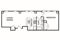 Floor Plan - 1 to 2 Beds from $515 to $897 - Wellington Square Senior Apartments in Detroit, Michigan