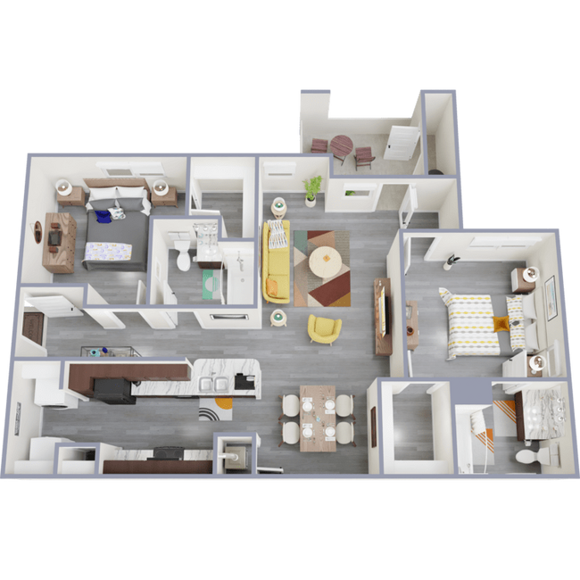 Bedford Park II in Shreveport, LA - Foto de edificio - Floor Plan