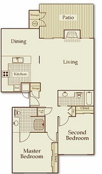 Plan E - 2 Bedrooms 2 Bath from $1650 to $1950 - 1 to 3 bedrooms from $1300 to $1950 - Riverview Ranch Apartments in Sacramento, California