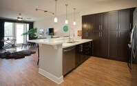 Kitchen with Stainless Steel Appliances and Hard Surface Flooring - The Hesby Apartments in Los Angeles, California