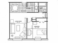 Floor Plan - 1 to 2 bedrooms Contact for Rates - Hayes Student Living Apartments in Vestal, New York