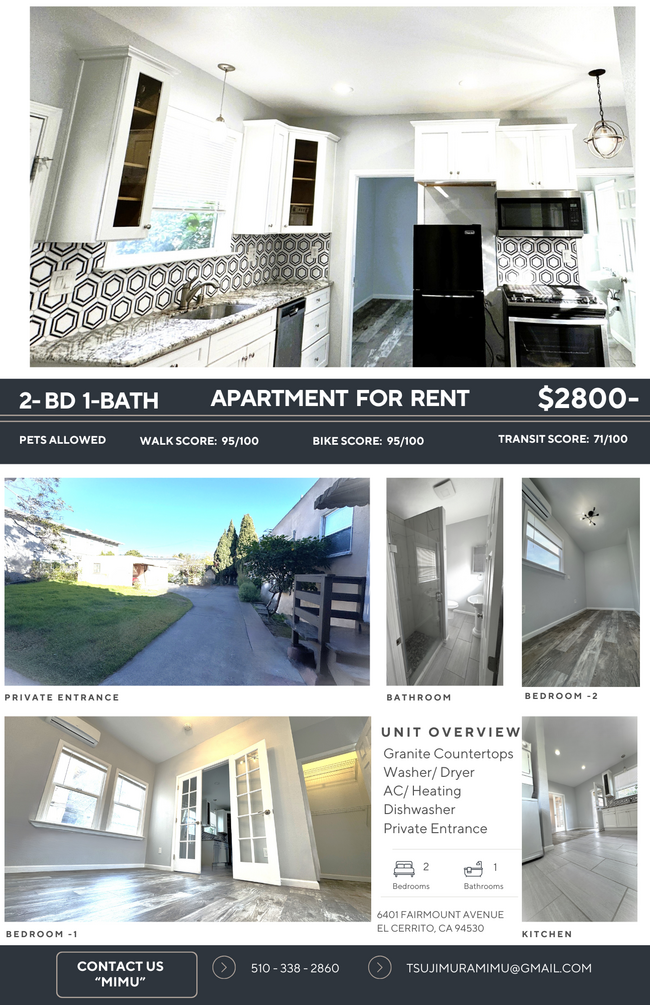 6401 Fairmount Ave, Unit 2-BD 1-BTH in El Cerrito, CA - Building Photo - Building Photo