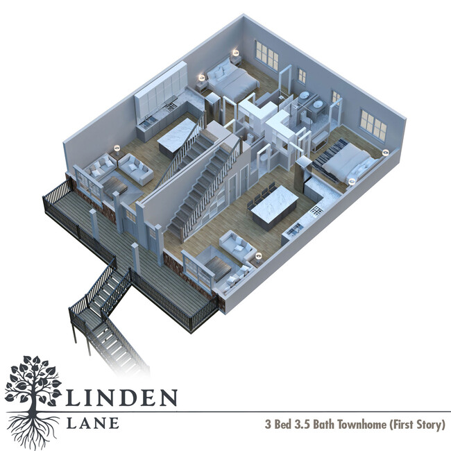 Linden Lane in Athens, GA - Foto de edificio - Floor Plan