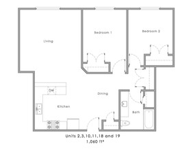 College Avenue Apartments in De Pere, WI - Foto de edificio - Floor Plan