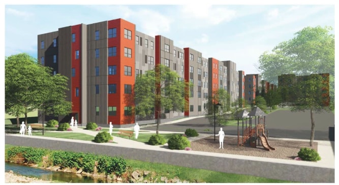 7850 East Jefferson in Detroit, MI - Foto de edificio