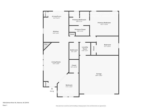 1024 Salmon River Dr in Monroe, NC - Foto de edificio - Building Photo