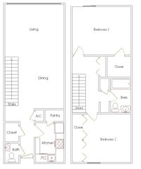 River Road Apartments in Baton Rouge, LA - Foto de edificio - Floor Plan