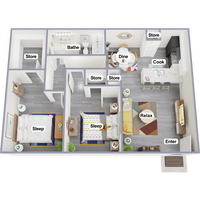 Parkview Apartments in Dalton, GA - Foto de edificio - Floor Plan