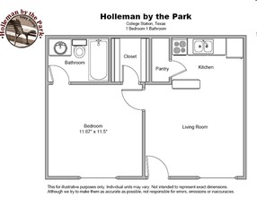 Holleman by the Park in College Station, TX - Foto de edificio - Floor Plan