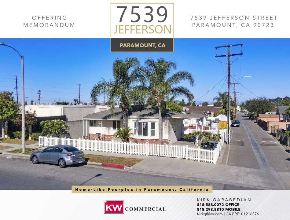 7539 Jefferson St in Paramount, CA - Building Photo