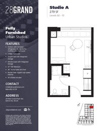 A Income Restricted - Studio 1 Bath from $635 to $721 - Studio from $635 to $721 - 28Grand Apartments in Detroit, Michigan