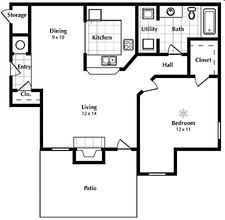 Village at Crown Woods in Tulsa, OK - Foto de edificio - Floor Plan