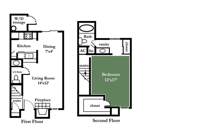 Highlands Townhomes in Huntsville, TX - Foto de edificio - Floor Plan