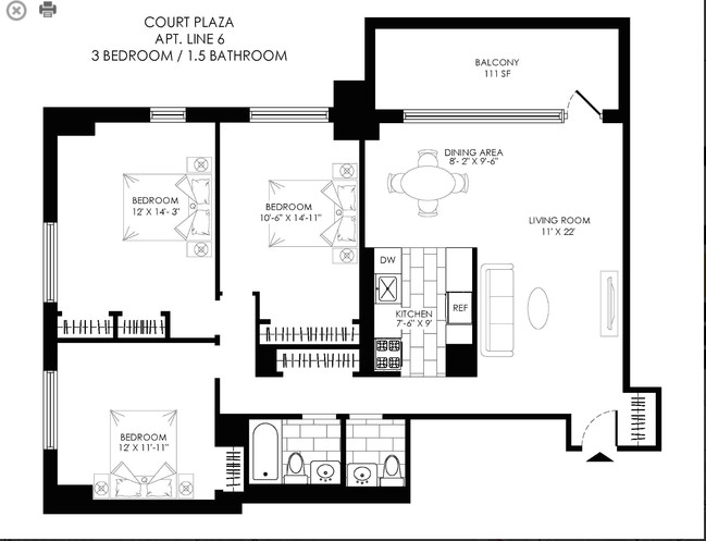 123-33 83rd Avenue in Kew Gardens, NY - Foto de edificio - Floor Plan