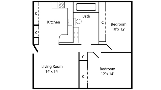 Birchwood Apartment Homes in St. Cloud, MN - Foto de edificio - Floor Plan