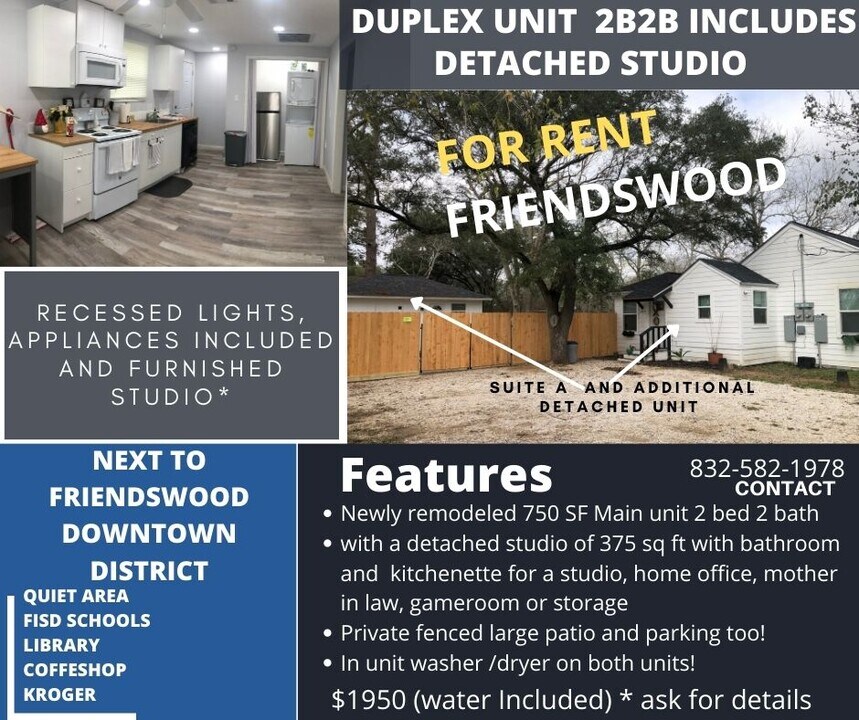 208 E Magnolia St, Unit Suite A plus full studio in Friendswood, TX - Building Photo
