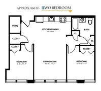 Floor Plan - 1 to 3 bedrooms from $600 to $730 - Century Sunrise Apartments in Johnson City, New York