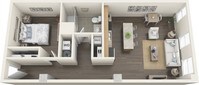 One Bedroom New Building - The Lofts of Merchants Row Apartments in Detroit, Michigan