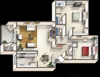 Cedar - 2 Bedrooms 2 Bath from $1405 to $1455 - Studio to 3 bedrooms from $1060 to $1615 - Kensington Apartments in Sacramento, California