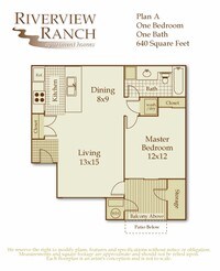 Plan A - 1 Bedrooms 1 Bath from $1300 to $1600 - 1 to 3 bedrooms from $1300 to $1950 - Riverview Ranch Apartments in Sacramento, California