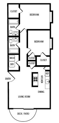 Corner - 2 Bedrooms 2 Bath from $1150 - 1 to 2 bedrooms from $675 to $1150 - The Residence at Skyway Apartments in Colorado Springs, Colorado