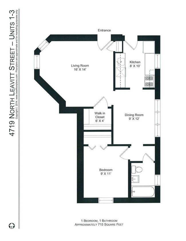 4723 N Leavitt St, Unit 1D in Chicago, IL - Foto de edificio - Building Photo