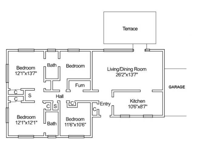 Turner Loop in Clarksville, TN - Foto de edificio - Floor Plan