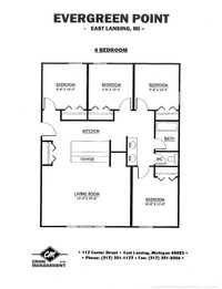 Evergreen Point in East Lansing, MI - Foto de edificio - Floor Plan