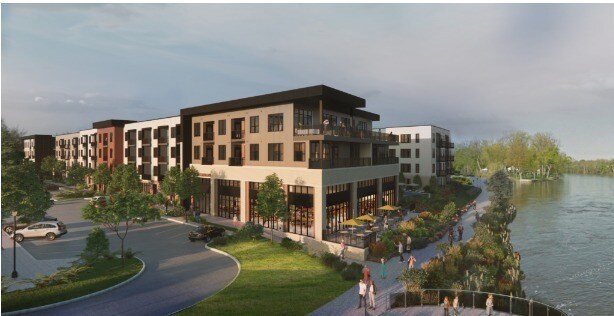 Mill at Ironworks Plaza Development in Mishawaka, IN - Building Photo