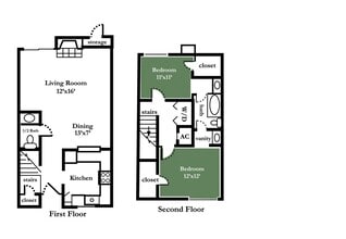 Highlands Townhomes in Huntsville, TX - Foto de edificio - Floor Plan