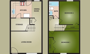 Fostoria Townhomes/Eco Village in Fostoria, OH - Foto de edificio - Floor Plan