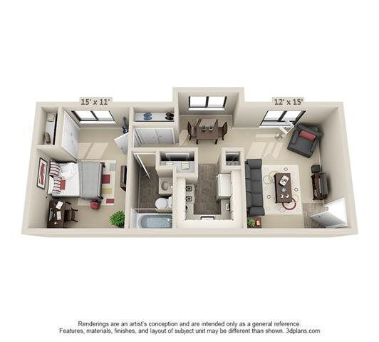 Courtyard Apartments in Columbia, MO - Foto de edificio - Floor Plan