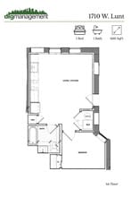 1710 W Lunt Ave in Chicago, IL - Foto de edificio - Floor Plan
