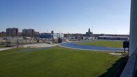 View of the ISU track and the courthouse - RiverFront Lofts Apartments in Terre Haute, Indiana