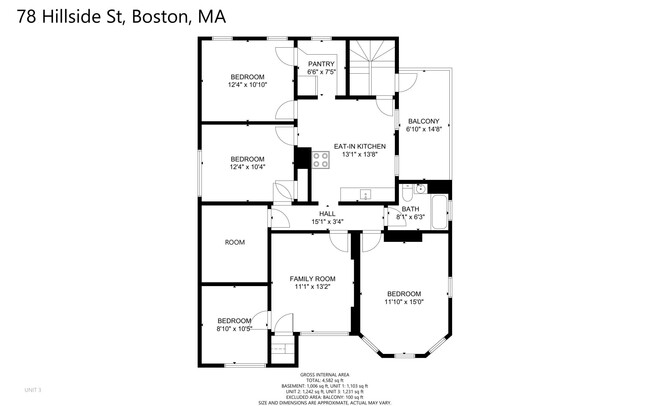 78 Hillside St, Unit 3 in Boston, MA - Foto de edificio - Building Photo