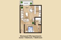 Junior 1 bedroom / studio unit - Westwood Villa Apartments in Los Angeles, California