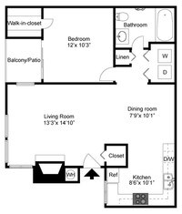 Spring Breeze 2D Floor Plan - Cheyenne Crossing Apartments in Colorado Springs, Colorado