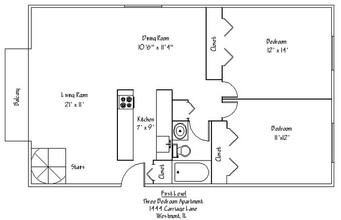 1442-1446 Carriage Ln in Westmont, IL - Building Photo - Floor Plan