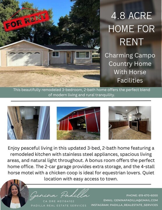 1723 Buckman Springs Rd in Campo, CA - Building Photo