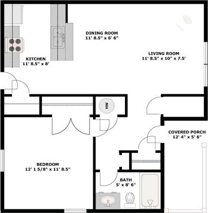 Hanover Estates in Columbia, MO - Foto de edificio - Floor Plan